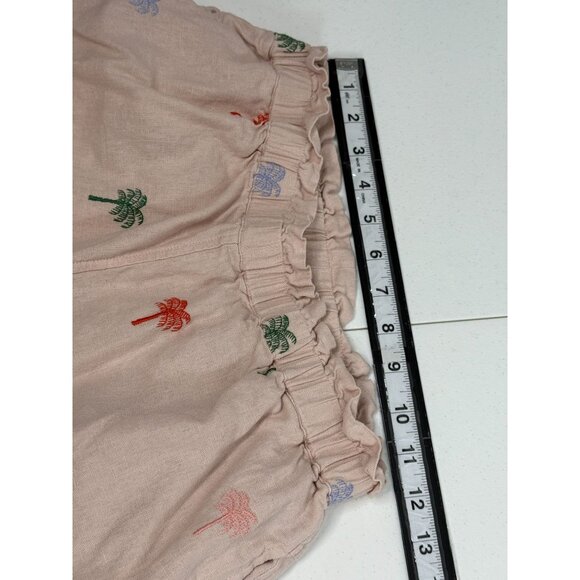 Elie Tahari Womens Pink Palm Tree Embroidered Linen Blend Shorts Small - Picture 9 of 9